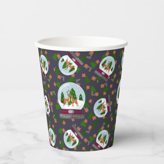 Reindeer Snow Globes 紙コップ (正面)