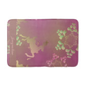 Reindeer Snowflake Monogram Purple バスマット (正面)