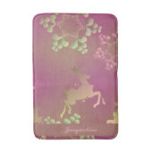 Reindeer Snowflake Monogram Purple バスマット (正面縦)