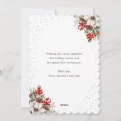 Reindeer Snowy Forest Black New Year Card シーズンカード (裏面)