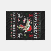 Reindeer Speculum Obgyn Nurse Ugly Christmas Obste フリースブランケット (正面(横))