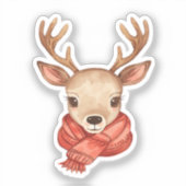 Reindeer Sticker | Cute Christmas Deer シール (正面)
