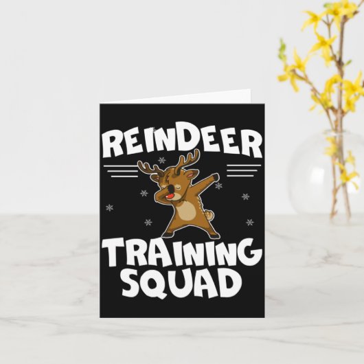 Reindeer Training Squad Deer Team Xmas Running New カード (黄色い花)