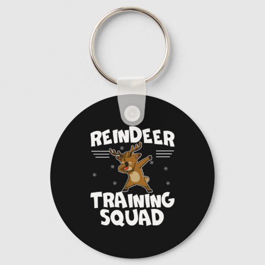 Reindeer Training Squad Deer Team Xmas Running New キーホルダー (正面)