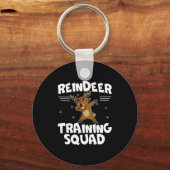 Reindeer Training Squad Deer Team Xmas Running New キーホルダー (正面)