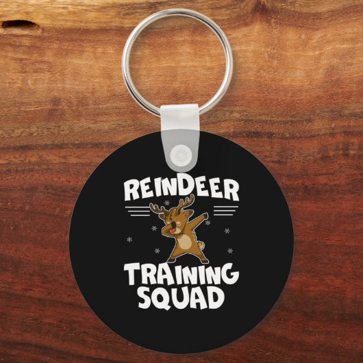 Reindeer Training Squad Deer Team Xmas Running New キーホルダー (正面)