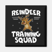 Reindeer Training Squad Deer Team Xmas Running New マグネット (正面)
