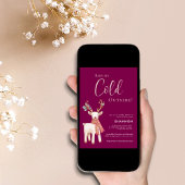 Reindeer Winter Cold Outside Baby Shower  招待状