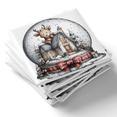 Reindeer Winter Snow Globe Christmas Magnet マグネット