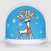 Reindeer with Christmas lights in the snow (正面)