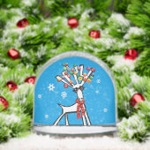 Reindeer with Christmas lights in the snow (クリスマス)