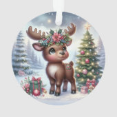 Reindeer with Poinsettia Antlers オーナメント (裏面)