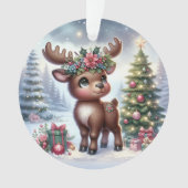 Reindeer with Poinsettia Antlers オーナメント (正面)
