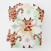 Reindeer Wrapping Paper Flat Sheet Set of 3 ラッピングペーパーシート (インサイチュ)