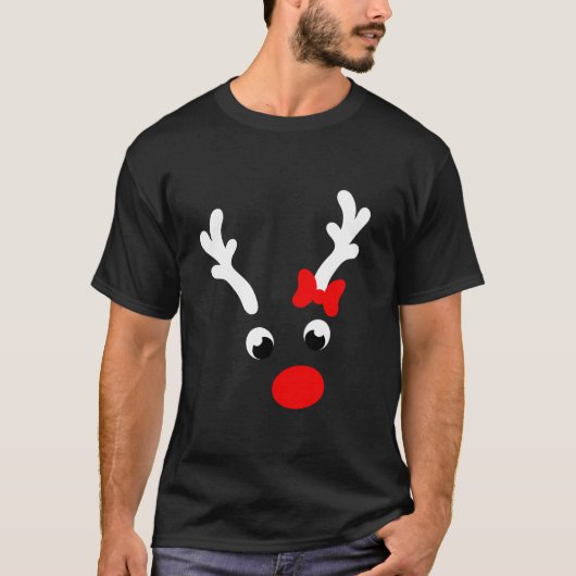 Reindeer Xmas Matching Family Group Christmas Part Tシャツ (正面)