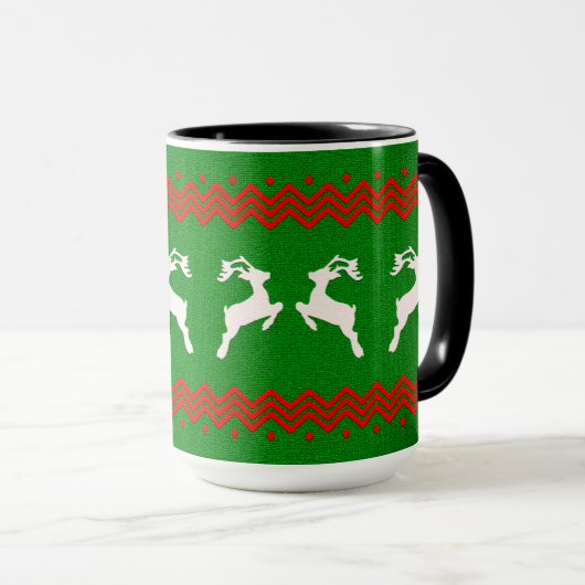 REINDEER XMAS, REINDEER PATTERNS マグカップ (正面右)