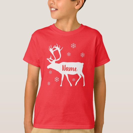 Reindeer Your Nameクリスマスシャツ Tシャツ (正面)