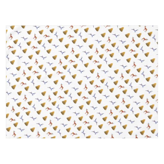 Reindeers Holiday Tree  テーブルクロス (正面(横))