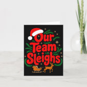 Reindeers Santa's Workers Office Our Team Sleighs  カード (正面)
