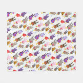 Reindeers with Bellsクリスマスフリースブランケット フリースブランケット (正面(横))