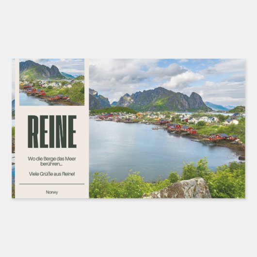 Reine auf den Lofoten 長方形シール (正面)