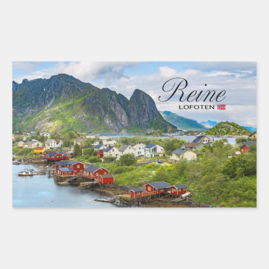 Reine auf den Lofoten 長方形シール (正面)