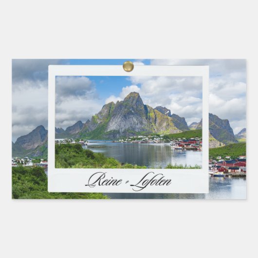 Reine auf den Lofoten 長方形シール (正面)