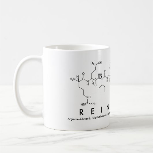 Reinhardペプチド名mug コーヒーマグカップ (左)