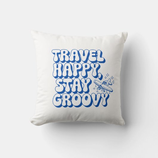 Reisen-Spruch- Glücklich reisen... クッション (正面)