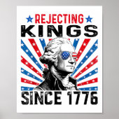 Rejecting Kings Since 1776 Distressed Usa Flag Vin ポスター (正面)
