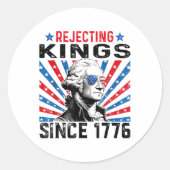 Rejecting Kings Since 1776 Distressed Usa Flag Vin ラウンドシール (正面)