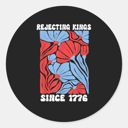 Rejecting Kings Since 1776 No Kings In America Des ラウンドシール (正面)