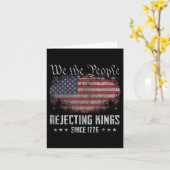 Rejecting Kings Since 1776 Patriotic Usa Flag 4th  カード (黄色い花)