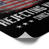 Rejecting Kings Since 1776 Patriotic Usa Flag 4th ポスター (角)