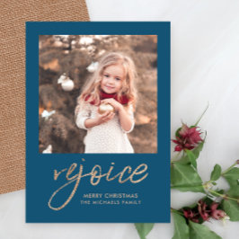 RejoiceとBe Glad Blue写真素朴 シーズンカード