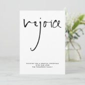 Rejoiceスクリプト白黒名クリスマス シーズンカード (スタンド正面)