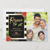 Rejoiceメリークリスマスポインセチアフローラ写真 シーズンカード (正面)