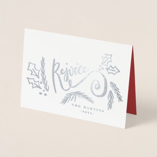 Rejoice写真数々のクリスマス 箔カード (正面)