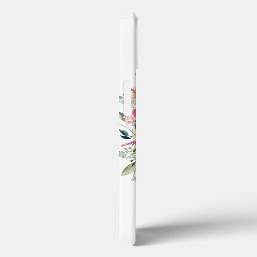 Rejoice常にピンクのティール（緑がかった色）フローラ水彩 Case-Mate iPhoneケース (裏面 / 右)