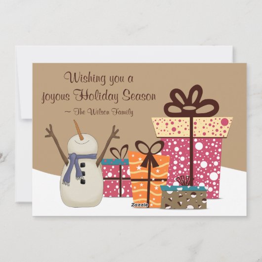Rejoice – ギフト付き可愛い雪だるまクリスマス シーズンカード (裏面)