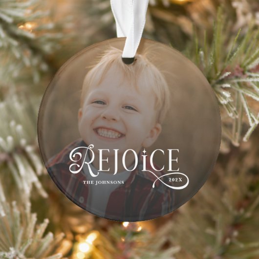 Rejoice クリスチャン メリークリスマス 写真 オーナメント (ツリー)