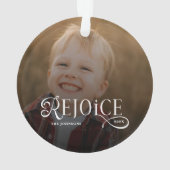 Rejoice クリスチャン メリークリスマス 写真 オーナメント (裏面)
