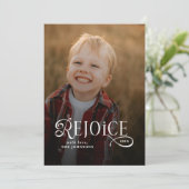 Rejoice クリスチャン 宗教的な メリークリスマス 写真 シーズンカード (スタンド正面)