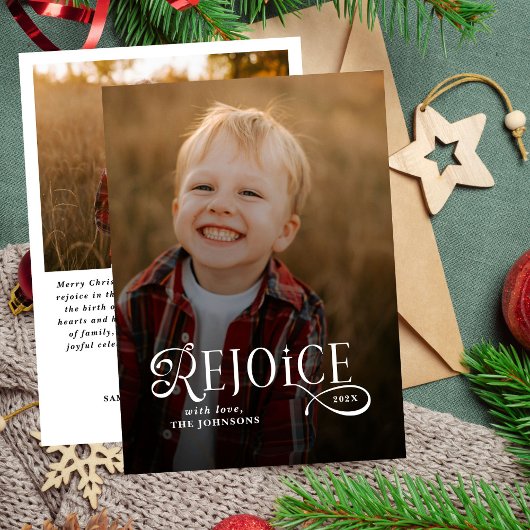 Rejoice クリスチャン 宗教的な メリークリスマス 写真 シーズンカード