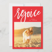 :Rejoice"宗教的なクリスマスの写真 シーズンカード (正面)