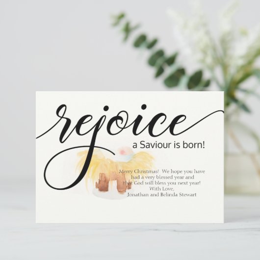 REJOICE A SAVIOR IS – クリス生まれマスフォトカード (スタンド正面)