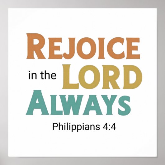 Rejoice Always Biblical Inspirational Poster ポスター (正面)