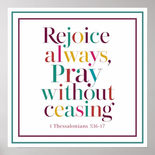 Rejoice Always Pray Without Ceasing Bold ポスター (正面)