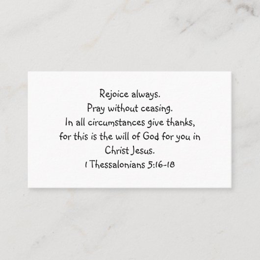 Rejoice Always Standard、3.5インチx 2.0インチ名刺 名刺 (正面)