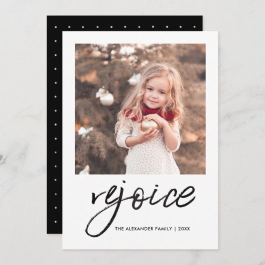 Rejoice and Be Glad Religious Christmas Photo Card シーズンカード (正面/裏面)